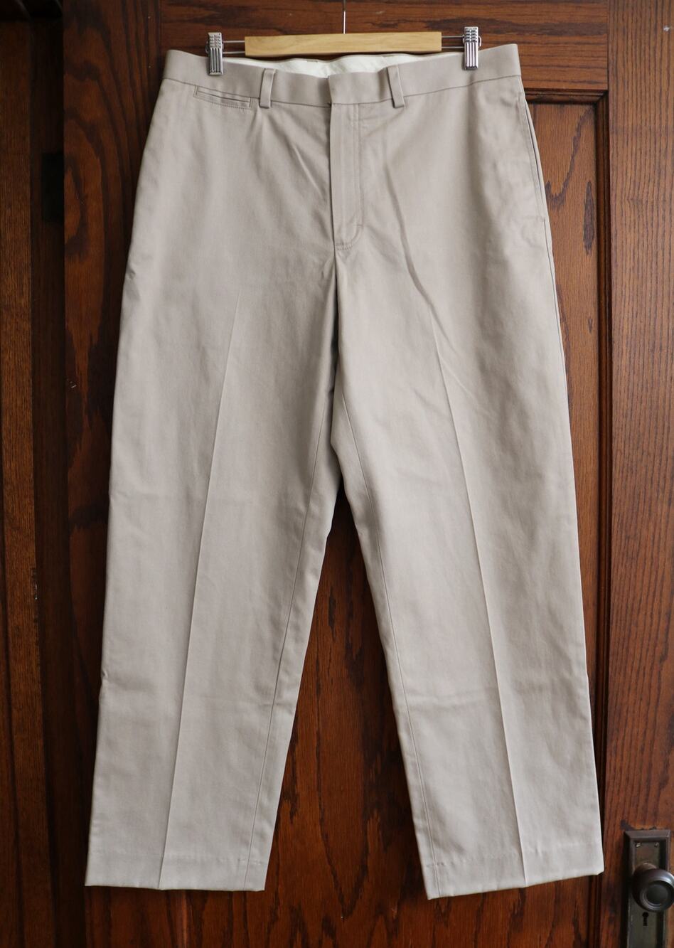 LL BEAN Pants Mens 34x29 Beige Classic Fit Chino 100 Cotton Flat Front